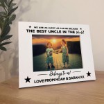 Personalised Uncle Gift From Niece Nephew, 7x5 White Frame 