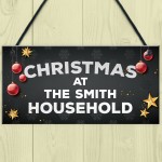 Christmas At The Any Name Household Personalised Christmas Sign