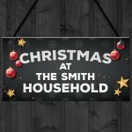 Christmas At The Any Name Household Personalised Christmas Sign