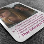 True Friend Gift Personalised Metal Photo Wallet Card Friendship