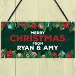 Merry Christmas From 'Name' Welcome Plaque Personalised Sign