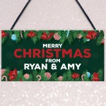 Merry Christmas From 'Name' Welcome Plaque Personalised Sign