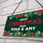 Merry Christmas From 'Name' Welcome Plaque Personalised Sign