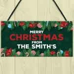 Christmas From The 'Surname' Welcome Plaque Personalised Sign