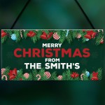 Christmas From The 'Surname' Welcome Plaque Personalised Sign