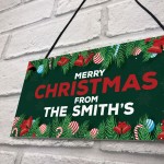 Christmas From The 'Surname' Welcome Plaque Personalised Sign