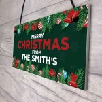 Christmas From The 'Surname' Welcome Plaque Personalised Sign