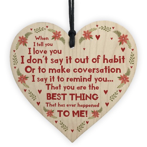 Valentines Gift For Him Her Thank You Gift Wooden Heart