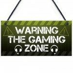 Gamer Zone Novelty Gaming Bedroom Games Room Sign Gifts