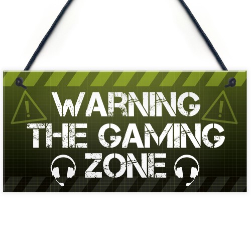 Gamer Zone Novelty Gaming Bedroom Games Room Sign Gifts