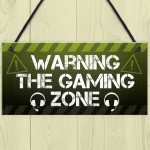 Gamer Zone Novelty Gaming Bedroom Games Room Sign Gifts