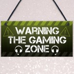 Gamer Zone Novelty Gaming Bedroom Games Room Sign Gifts