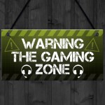 Gamer Zone Novelty Gaming Bedroom Games Room Sign Gifts