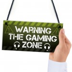 Gamer Zone Novelty Gaming Bedroom Games Room Sign Gifts