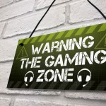 Gamer Zone Novelty Gaming Bedroom Games Room Sign Gifts