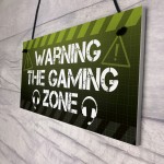 Gamer Zone Novelty Gaming Bedroom Games Room Sign Gifts