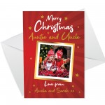 Christmas Card For Auntie Uncle Personalised Photo Card