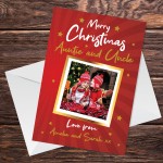 Christmas Card For Auntie Uncle Personalised Photo Card