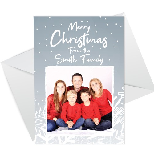 Personalised Christmas Cards Photo Folded Postcards Boy Girl