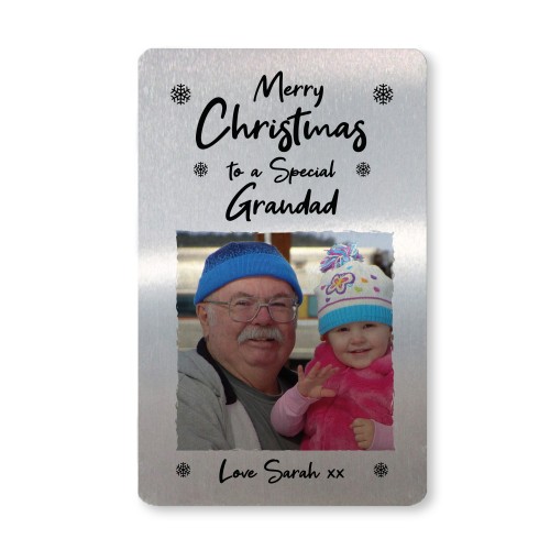 Merry Christmas To A Special Grandad Personalised Photo Card