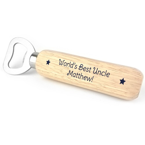 Worlds Best Uncle Wood Bottle Opener Personalised Birthday Xmas