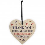 THANK YOU Gift For Nursery School Teacher Assistant Wood Heart