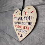 THANK YOU Gift For Nursery School Teacher Assistant Wood Heart