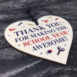 THANK YOU Gift For Nursery School Teacher Assistant Wood Heart