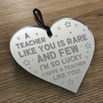 Teacher Thank You Engraved Heart Gift For Nursery Teacher