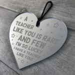 Teacher Thank You Engraved Heart Gift For Nursery Teacher