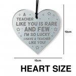 Teacher Thank You Engraved Heart Gift For Nursery Teacher