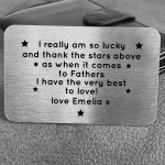 Special Father Gift Poem Personalised Metal Card Birthday Xmas