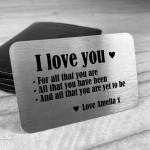 Relationship Gifts Personalised Metal Card Boyfriend Husband