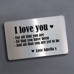 Relationship Gifts Personalised Metal Card Boyfriend Husband