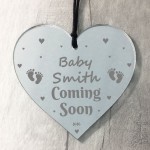 Pregnancy Announcement Gift Engraved Heart Personalised Baby