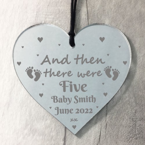 Pregnancy Announcement Gift Personalised Heart Third Baby