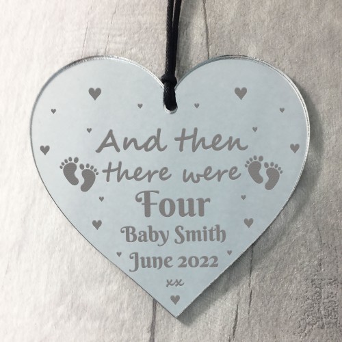 Pregnancy Announcement Gift Personalised Heart Second Baby