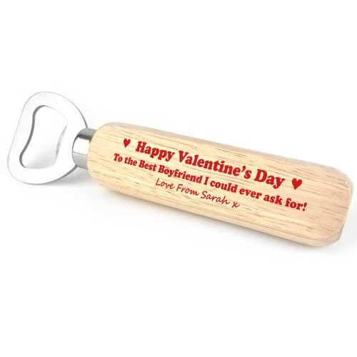 Personalised Valentines Day Gift For Boyfriend Bottle Opener