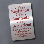 Boyfriend Gift For Valentines Anniversary Birthday Metal Card