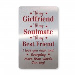 Girlfriend Gift For Valentines Anniversary Birthday Metal Card