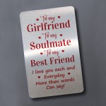 Girlfriend Gift For Valentines Anniversary Birthday Metal Card