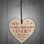 Valentines Gift For Girlfriend Wood Heart BEST GIRLFRIEND Gift