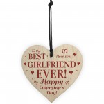 Valentines Gift For Girlfriend Wood Heart BEST GIRLFRIEND Gift