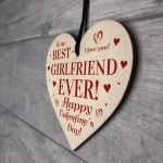 Valentines Gift For Girlfriend Wood Heart BEST GIRLFRIEND Gift