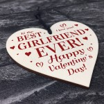 Valentines Gift For Girlfriend Wood Heart BEST GIRLFRIEND Gift