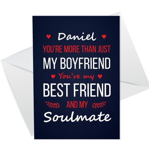 Personalised Valentines Anniversary Card For Boyfriend Soulmate