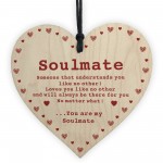 Soulmate Gift Wooden Heart Valentines Anniversary Gift For Him