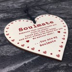 Soulmate Gift Wooden Heart Valentines Anniversary Gift For Him