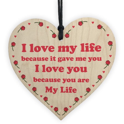 Valentines Day Anniversary Gift For Him Her Wood Heart Love Gift