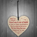 Special Valentines Day Wooden Heart Plaque Gift For Husband Wife